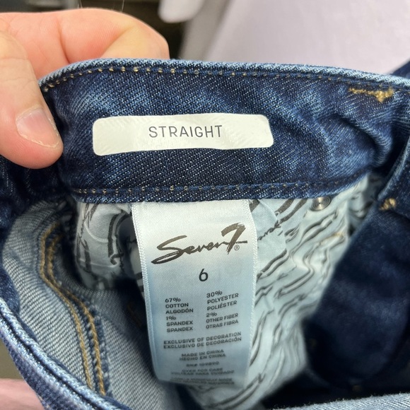 Seven7 Straight Leg Denim Jeans Womens 6 Stretch Blue Cute Pants 2116 - Picture 3 of 9